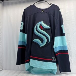 Fanatics Navy and Red Hockey Jersey